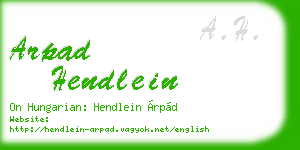arpad hendlein business card