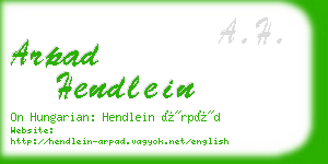 arpad hendlein business card